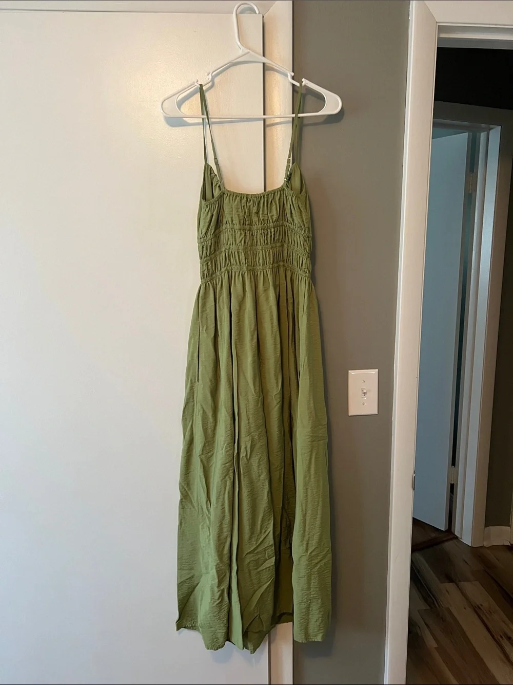 Green Smocked Waist Maxi Dress - Lightweight Summer Style